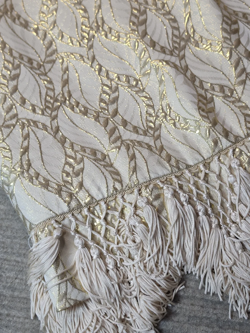 Lilly Pulitzer Marquette Shift Dress Gold Metallic Silk Leaf Jacquard Fringe XS